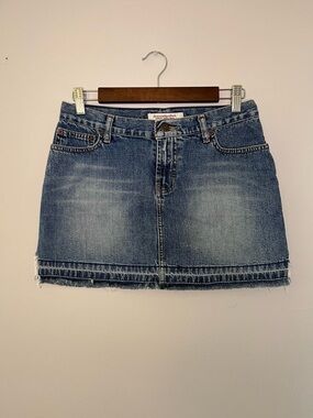 Vintage Y2K Abercrombie & Fitch Denim Distressed Mini Skirt